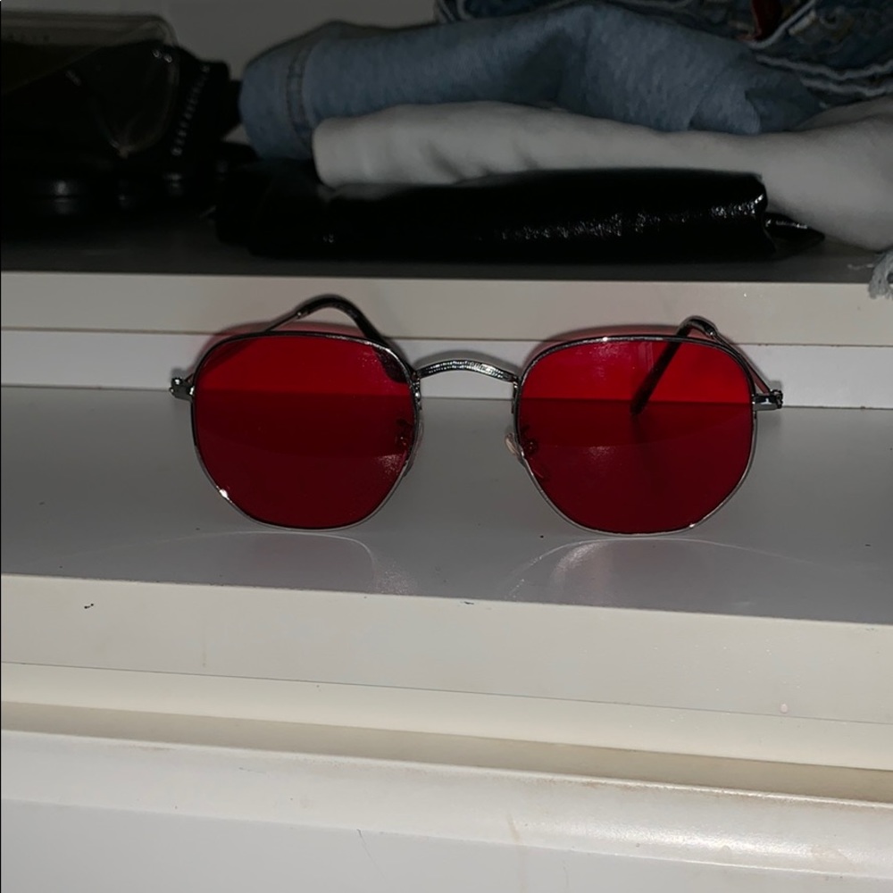 Red lens sunglasses